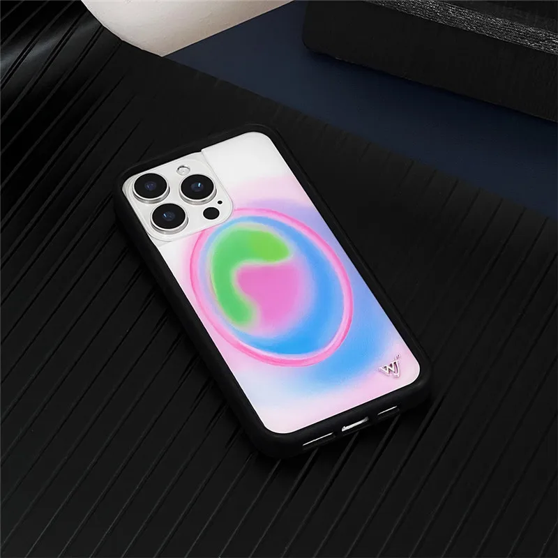 USA WF Wildflower Phone Case for iPhone 12 13 14 15 16 Pro Max Plus 16pro 16plus Rendering Light colour cloth wf label Cover