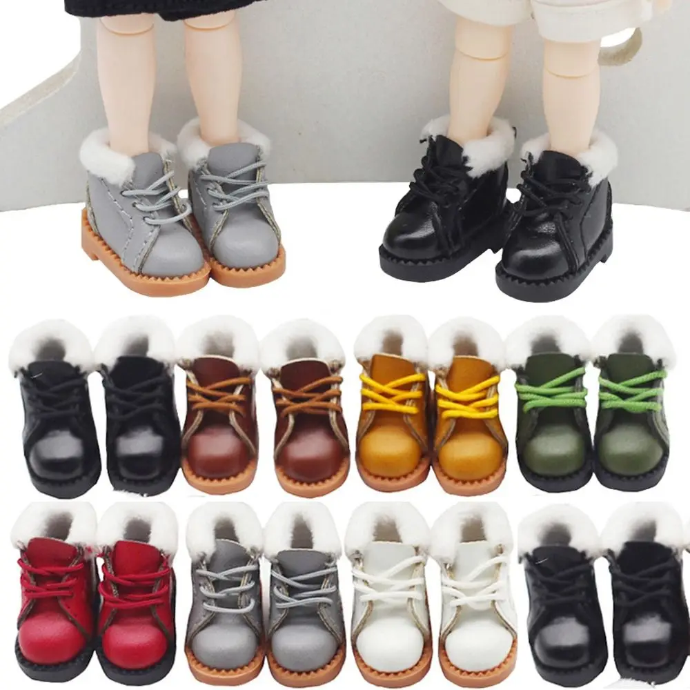 

for 1/12BJD Doll Cute for 1/11 OB11 Doll Boots New Casual Cowhide Dolls Shoes Leather Shoes