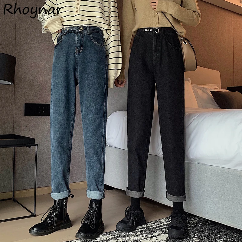 Harem High Waisted Jeans Women Clothing S-5XL Solid Aesthetic Baggy Vintage Mujer Trousers Casual All-match Temper Classic 2023