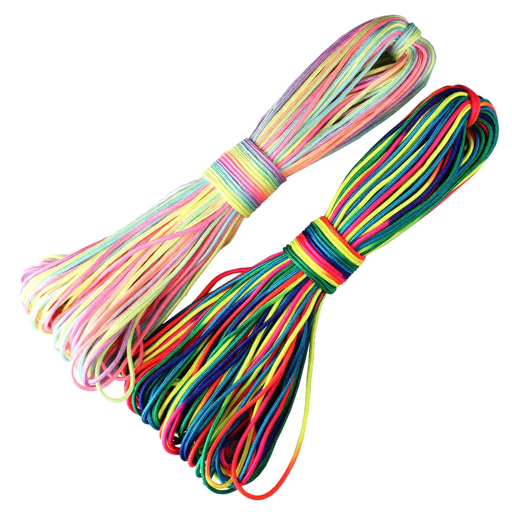 CAMPINGSKY Paracord Rainbow 2mm Nylon 1 pasmo rdzeń narzędzia do pracy na zewnątrz liny kempingowej linka spadochronowa sprzęt biwakowy