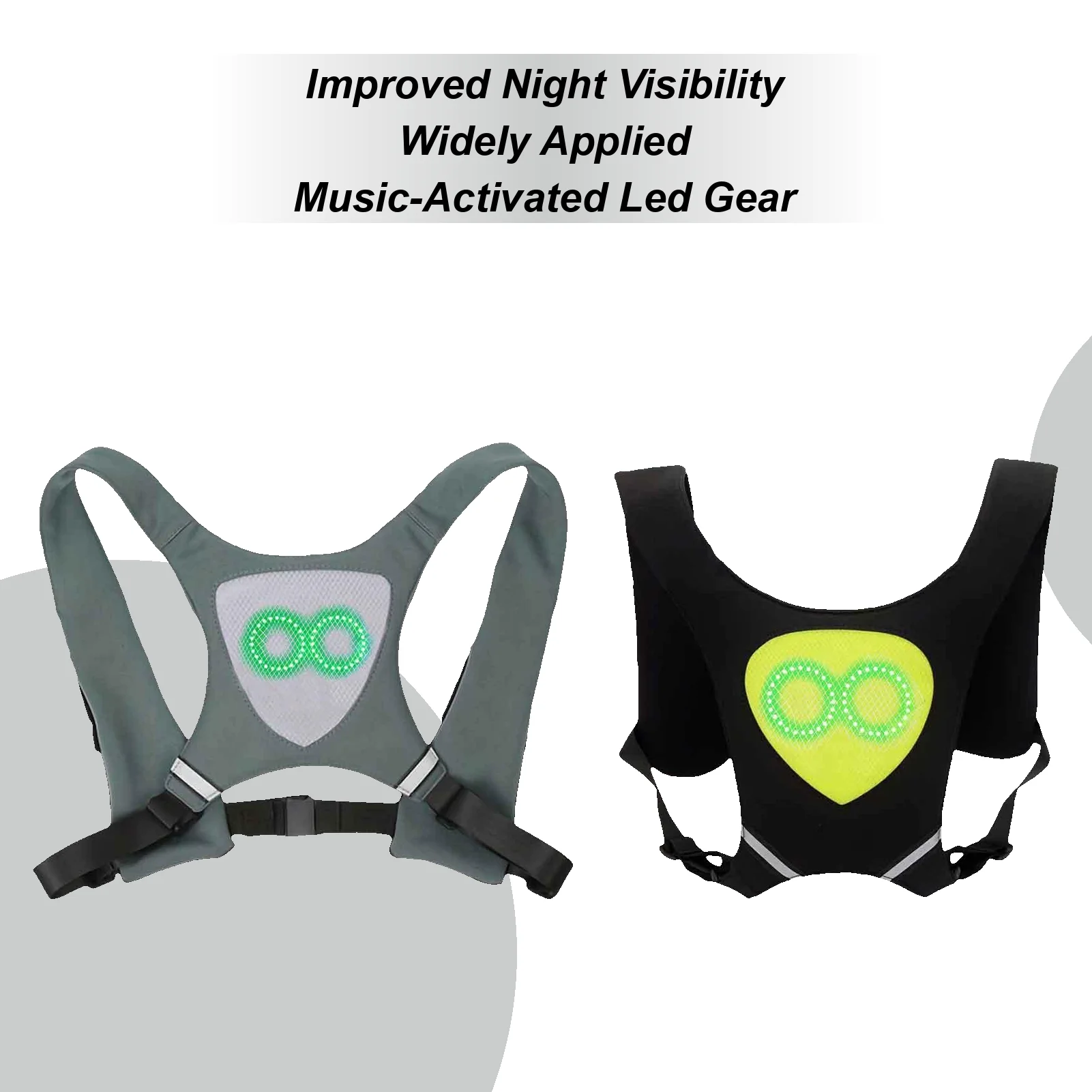 

LED Light up Running Vest Reflective Running Vest Reflective Adjustable Safety Gear Waterproof Cycling Accessories for Women Men