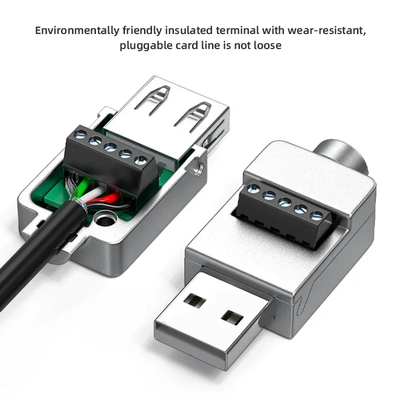 USB Solderless Plug USB 2.0 Male Female Mobile Phone Keyboard Mouse Fast Charging Wire Connector DIY Wiring Terminal
