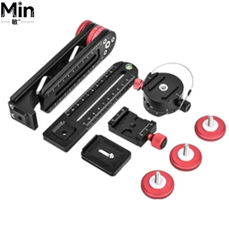 720 Degree Gimbal Panoramic Head with Extended QR Plate Nodal Slide Rail for Digital DSLR