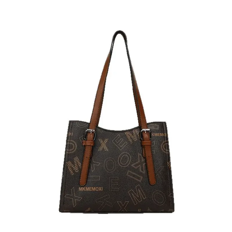 2025 Women's Monogram Tote Bag Convertible Shoulder/Top Handle, Vegan Leather Purse with Gold Hardware & Lightweight