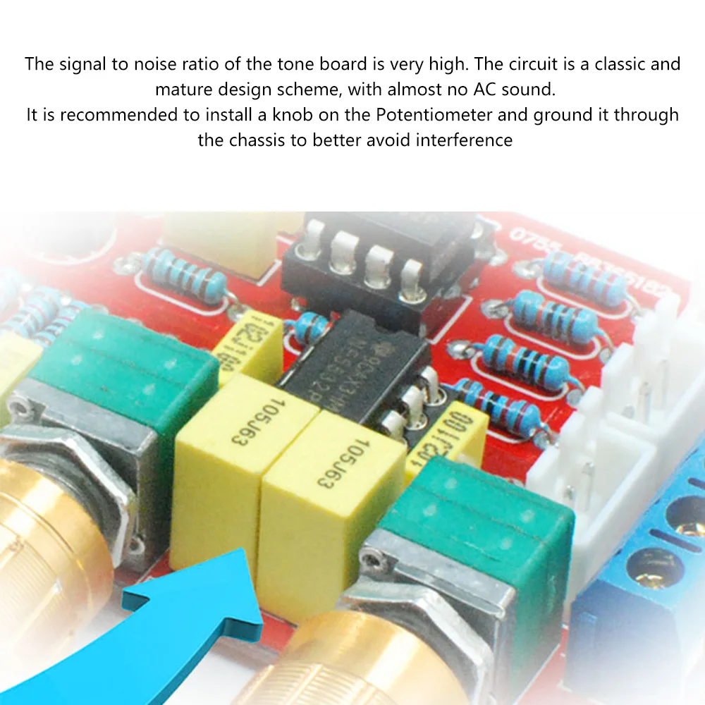 NE5532 Audio Preamplifier Bass Treble Sound Tone Control Board with Extension Cord 20cm For Diy Amplifier