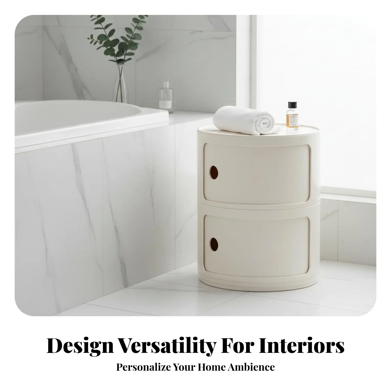 丸型スタッカブルキャビネット-省スペースサイズ-スタッカブル収納ユニット-スタッカブル収納-ストレージカラム-多機能プラスチック