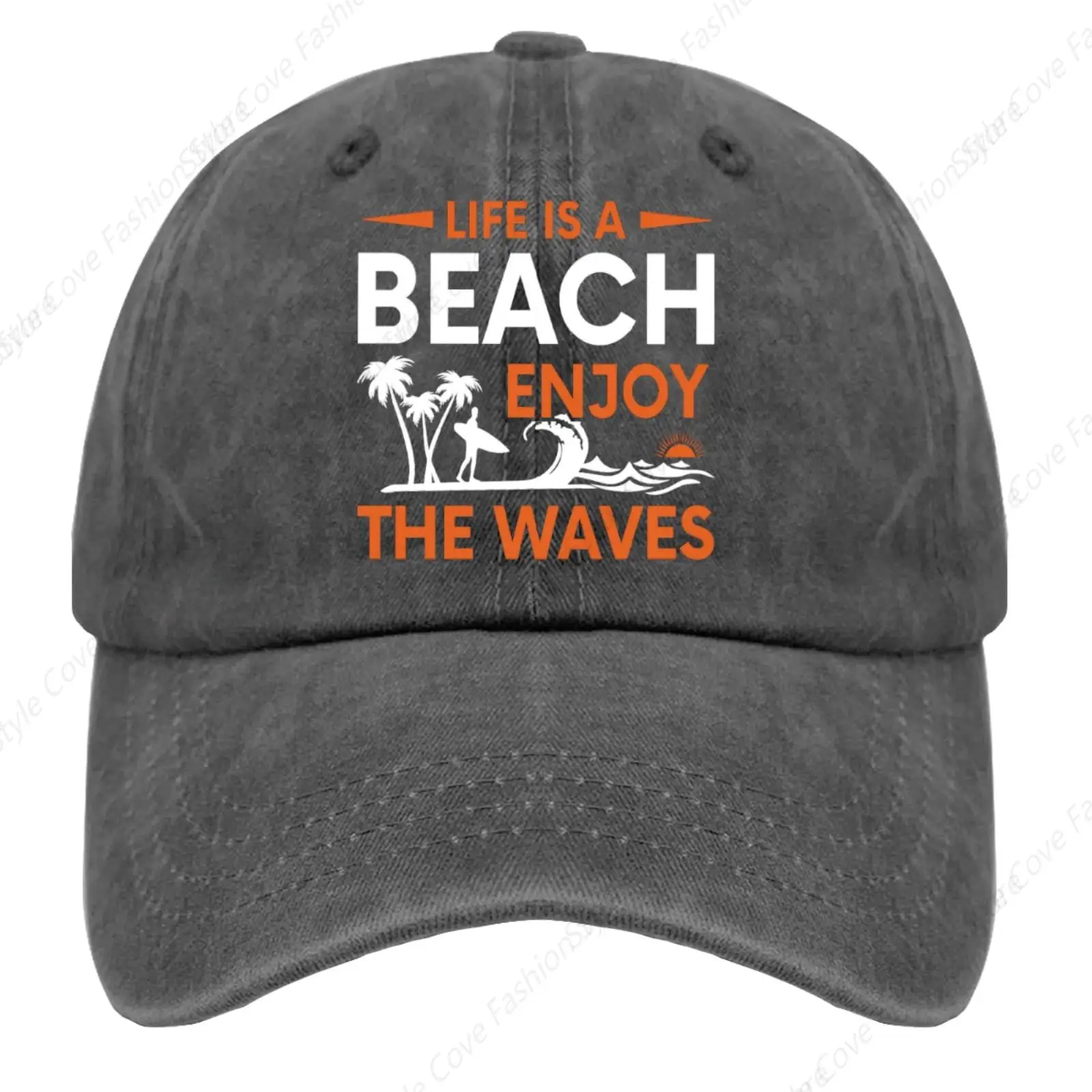 

Life is A Beach Enjoy The Waves Hats Baseball Hats Pure Cotton Cap Men Women Baseball Cap Breathable Hat Outdoor Sports Cap