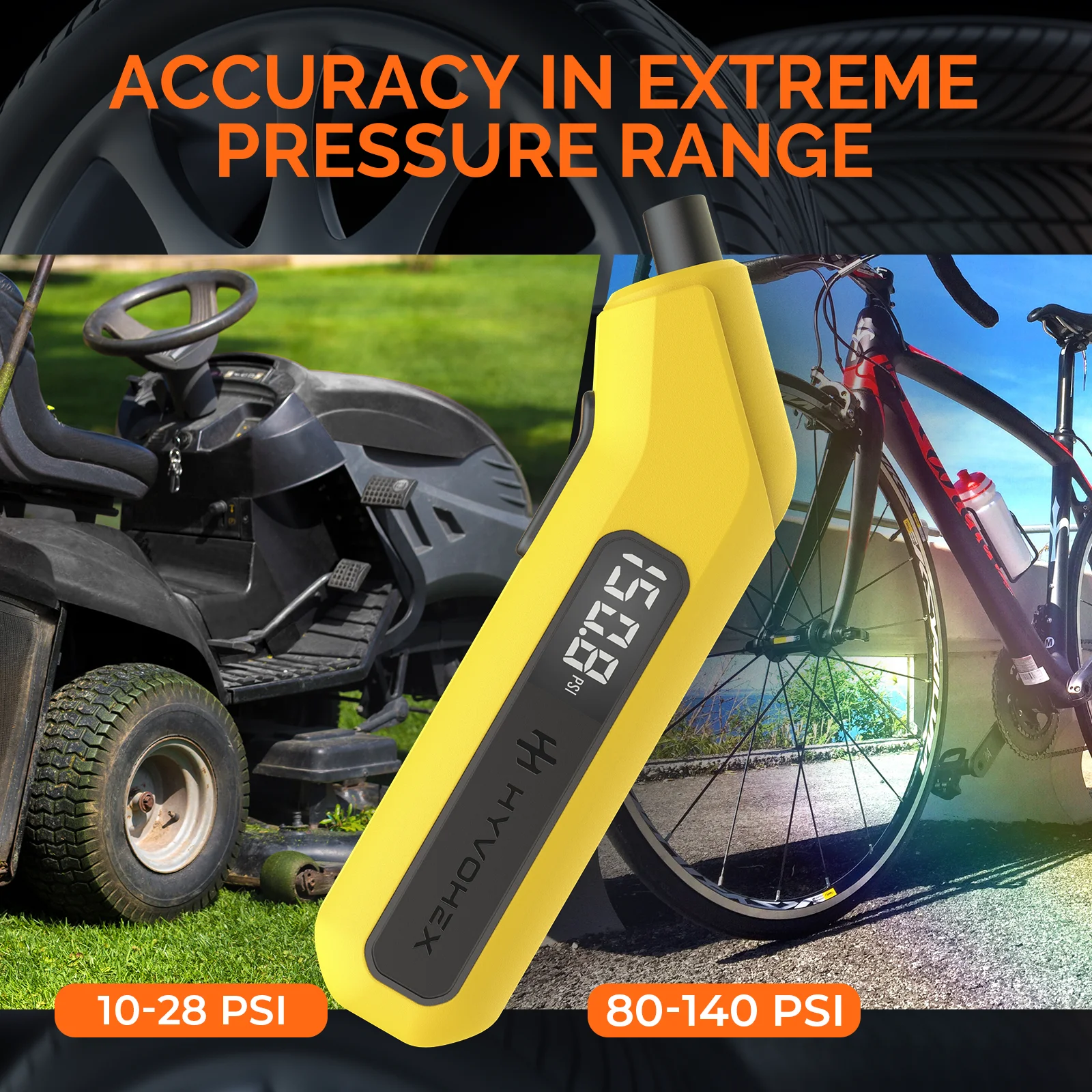 T200 مقياس ضغط الإطارات الرقمي 200 رطل لكل بوصة مربعة مع شاشة LED مرئية مقياس الضغط الكهربائي للسيارات والشاحنات وسيارات الدفع الرباعي RVs والدراجات النارية