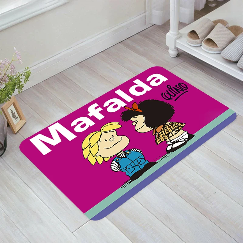 Mafalda Cartoon Floor Mat Doormat Entrance Door Room Rugs Home Carpets Kitchen Rug Balcony Foot Carpet Mats Bathroom Bath House