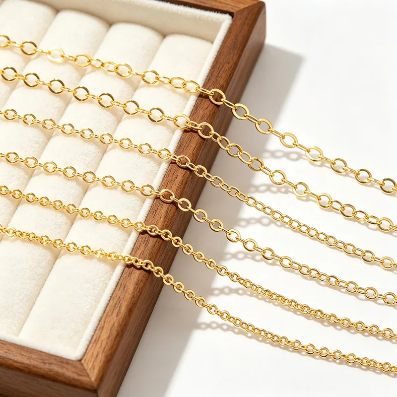 100% 14K Vergoldete Kabelkette 1,2/1,4/1,68MM Halskette Goldschmuck Minimalistische Vergoldete Kette DIY Schmuck – Detail 10
