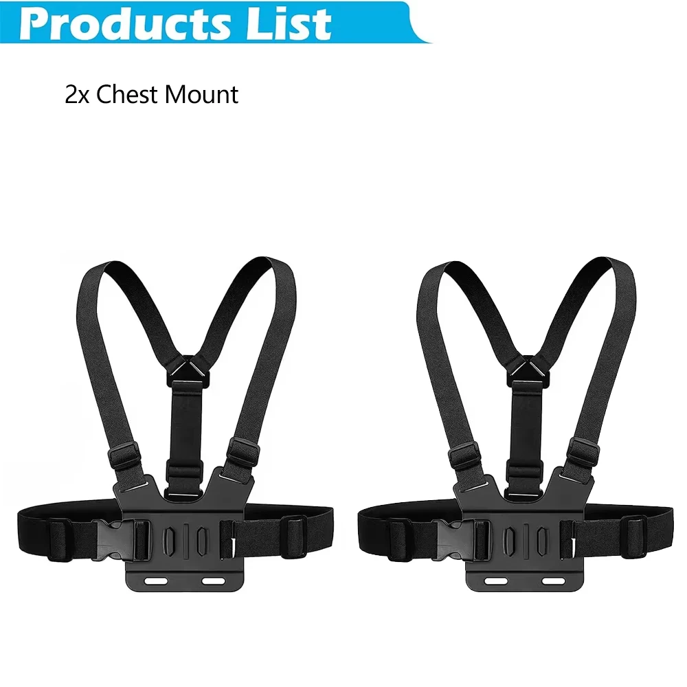Brustgurthalterung, verstellbarer Brustgurt mit J-Haken für GoPro Hero 13, 12, 11, 10, 9, 8, 7, AKASO SJCAM DJI OSMO Action-Kamera