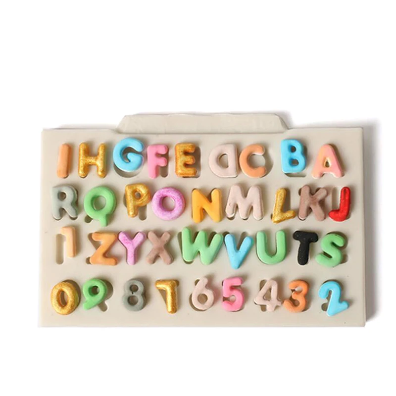 Silicone Letters Numbers Fondant Cake Mold DIY Sugarcraft Chocolate Baking Decor Kitchen Accessories