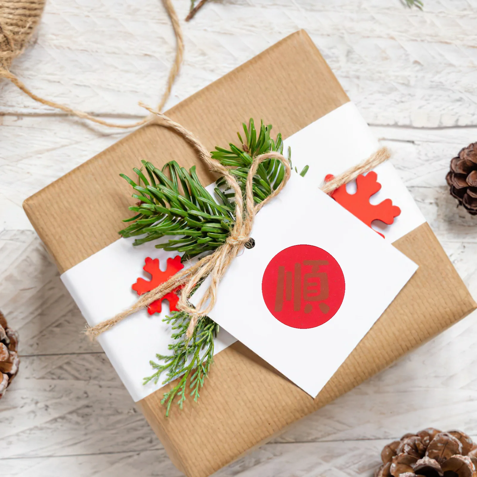 

Fu Word Stickers Sealing Envelope Delicate Round New Year Festive Present Bag Door