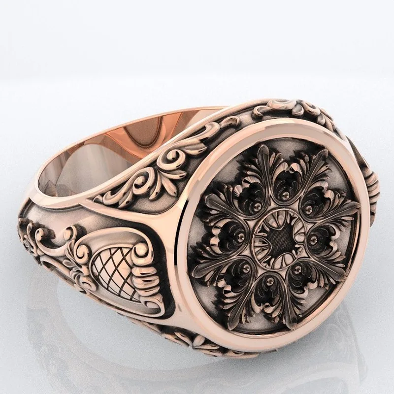 Fashion Retro Domineering Ring, European And American 925 Silver Plated 18k Gold Rose Gold Neutral Ring