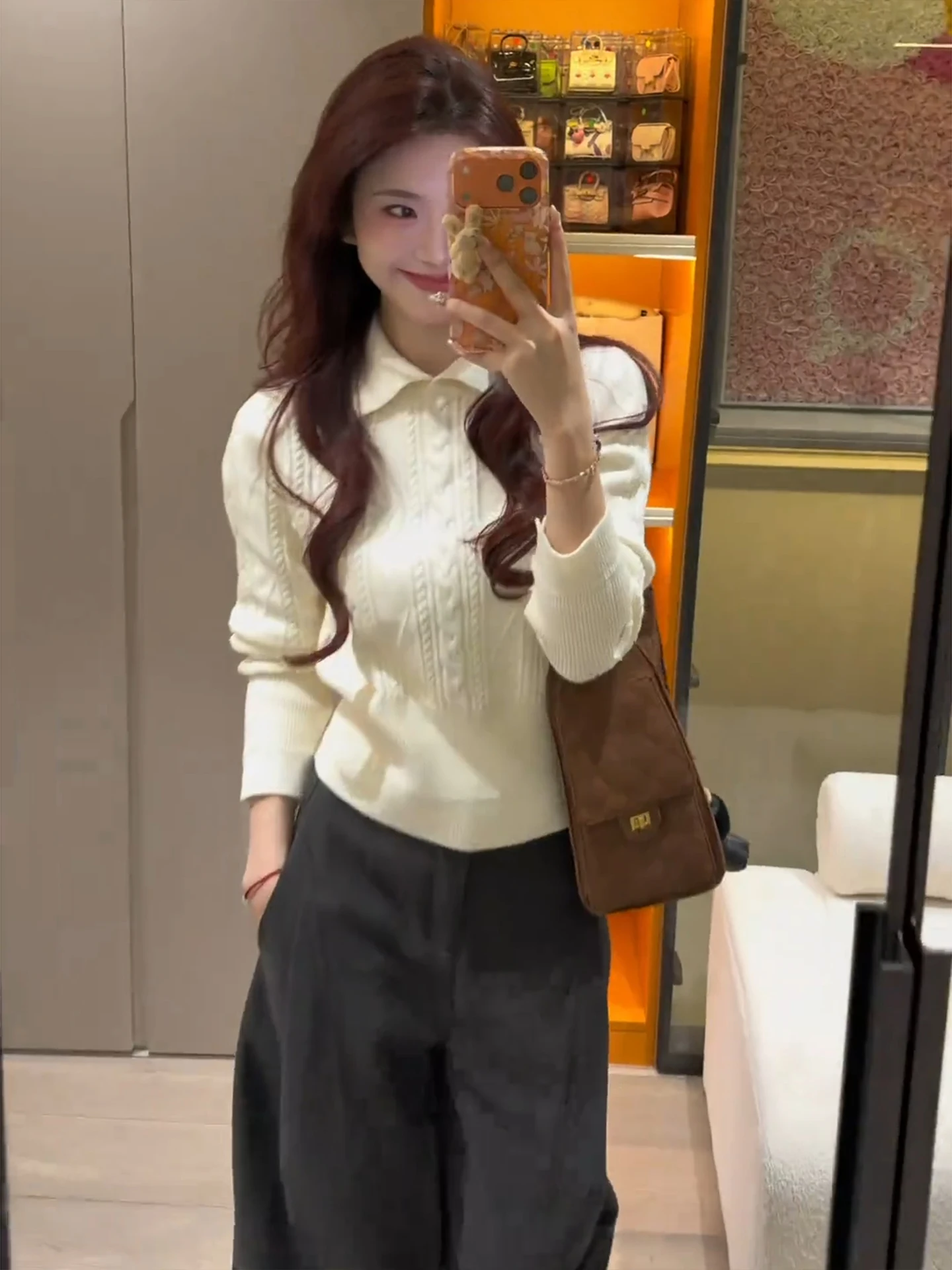 

Sweet Sle Long Sve Ne Knitted Sweater Women's ort Base Layer Top Faionable Autumn Winter College Sle Garment