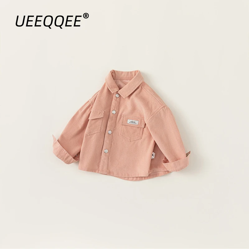 قمصان أطفال للربيع والخريف من 1-8 سنوات للأولاد زر جيب قطني كاجوال بأكمام طويلة ملابس كورية للأطفال الصغار ملابس أطفال جديدة