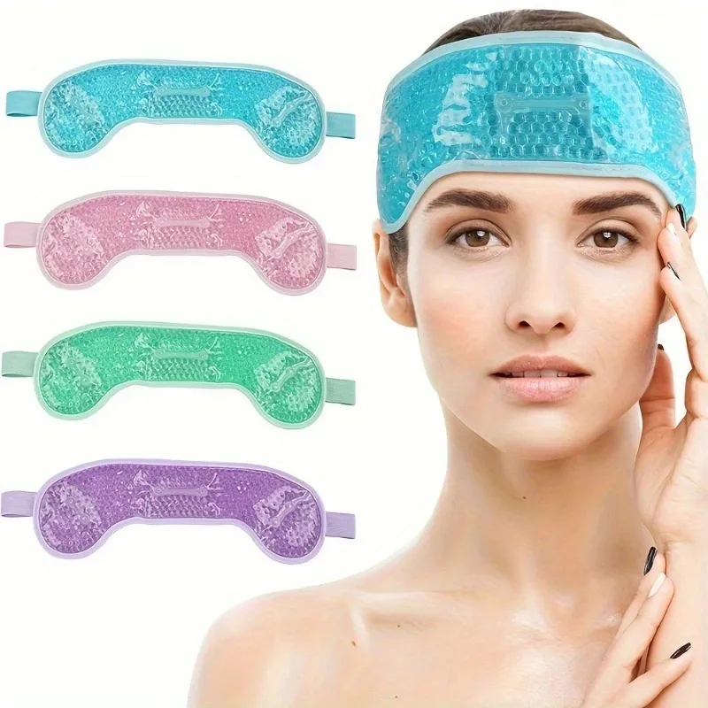 Reusable Hot Cold Gel Headband, Migraine Relief Ice Pack for Headache, Fever, Stress Relief, Puffy Eyes & Post-Workout