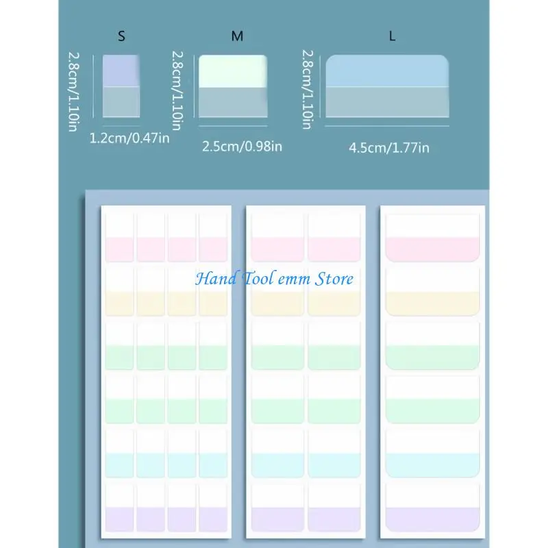 H37F 10 PCS Self-Adhesive Sticky Notes Tab Indeks Sticky Tab Membaca untuk Siswa