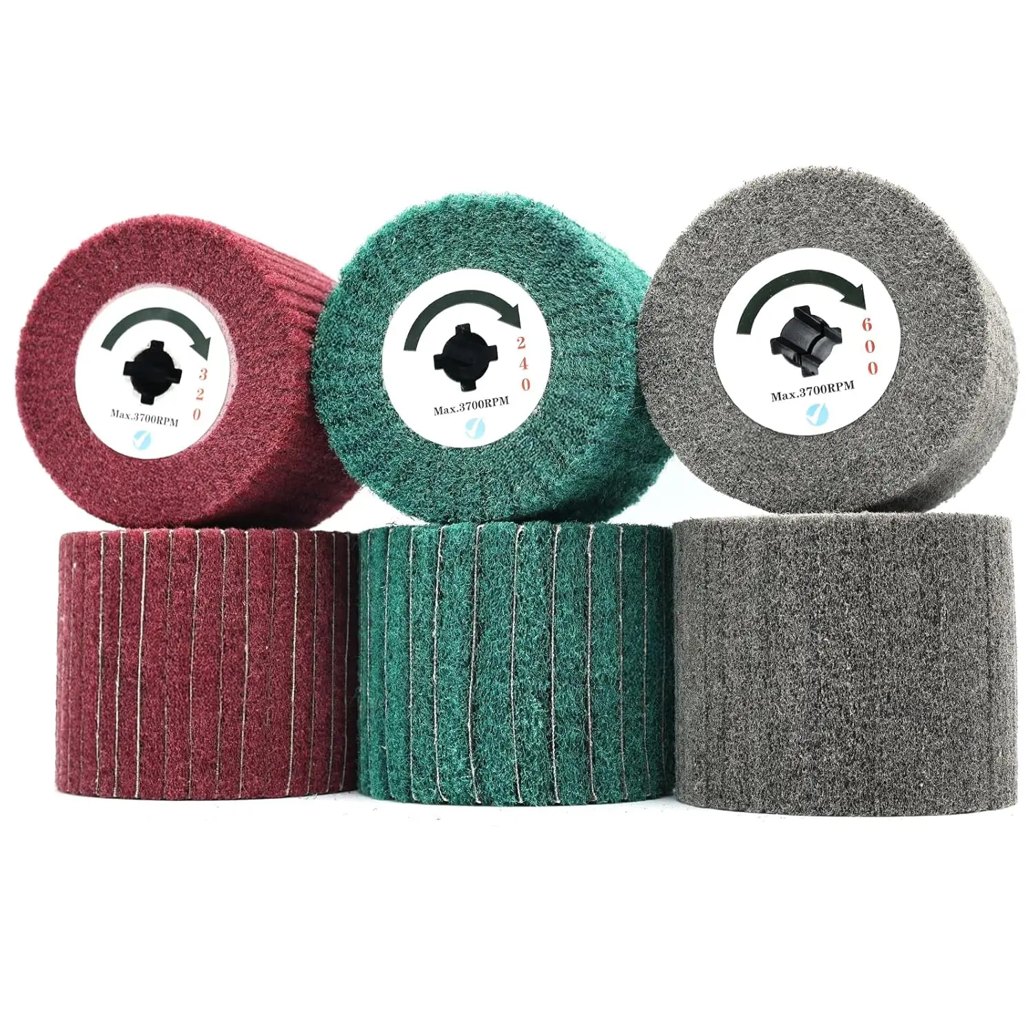 

Набор из 6 нетканых лепестковых кругов для полировки металла, зернистость 240-600, для обработки поверхностей