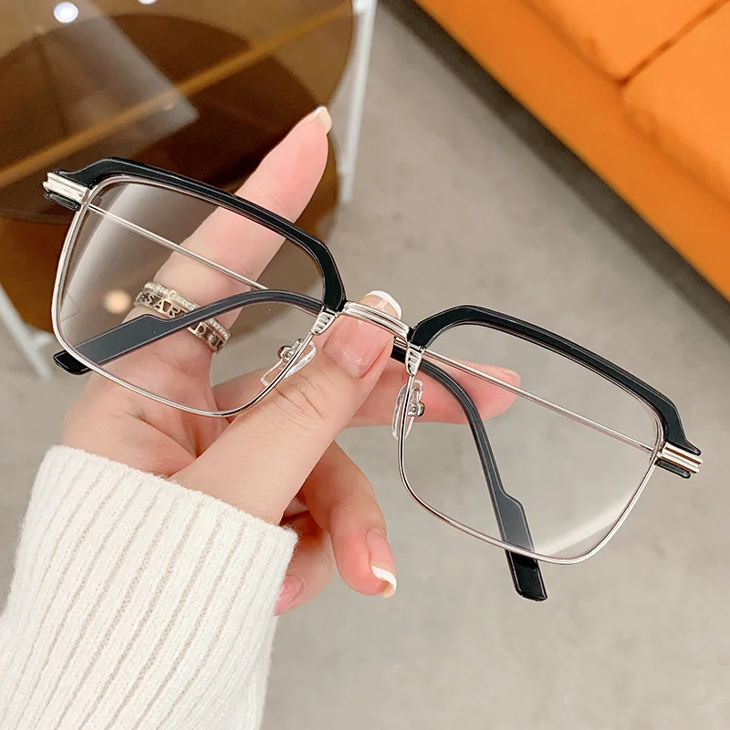 Square Reading Glasses Men Women Anti Blue Light Metal Frame Presbyopic Glasses Antifatigue Computer Eyewear +1.5 +2.0 +2.5 +3.0 image 5