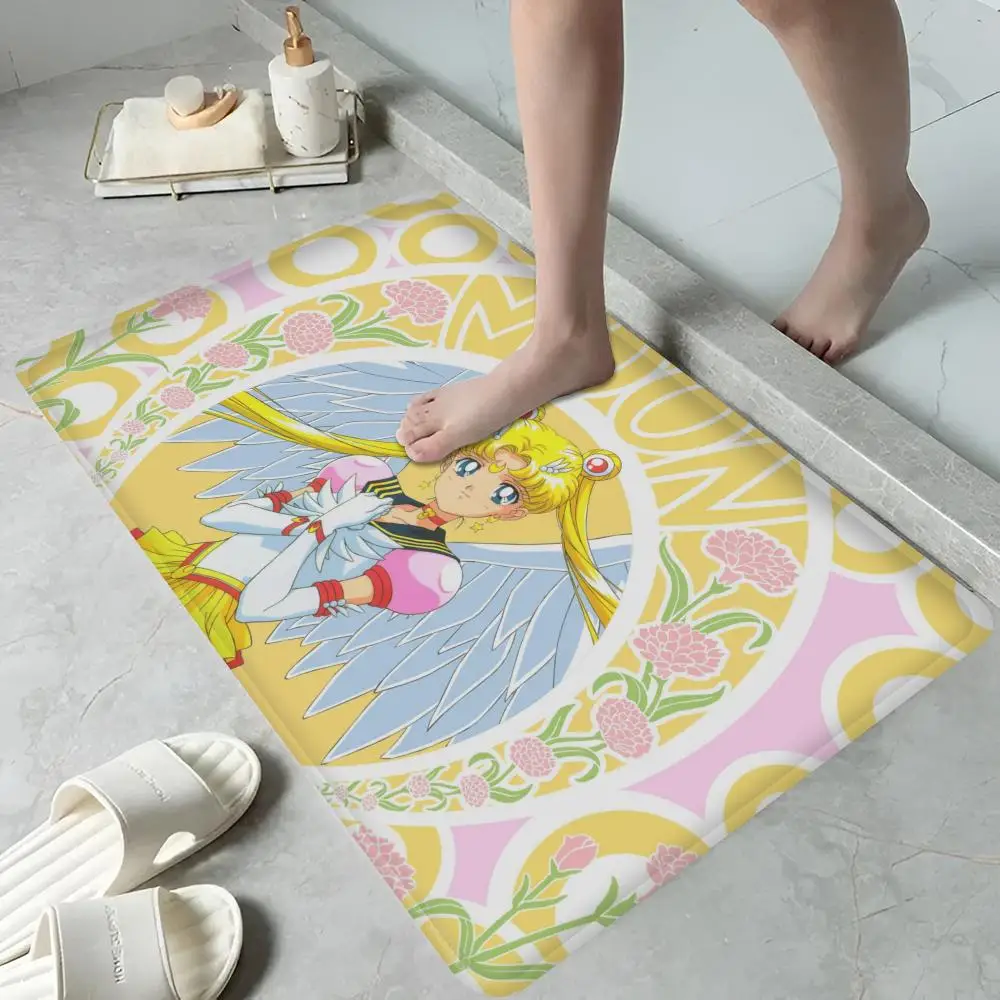 Cartoon S-Sai-lores Girl Moon Floor Mat Entrance Door Mat Nordic Style Home Doormat Bathroom-Toilet Mats Bedroom Hotel Decor Mat