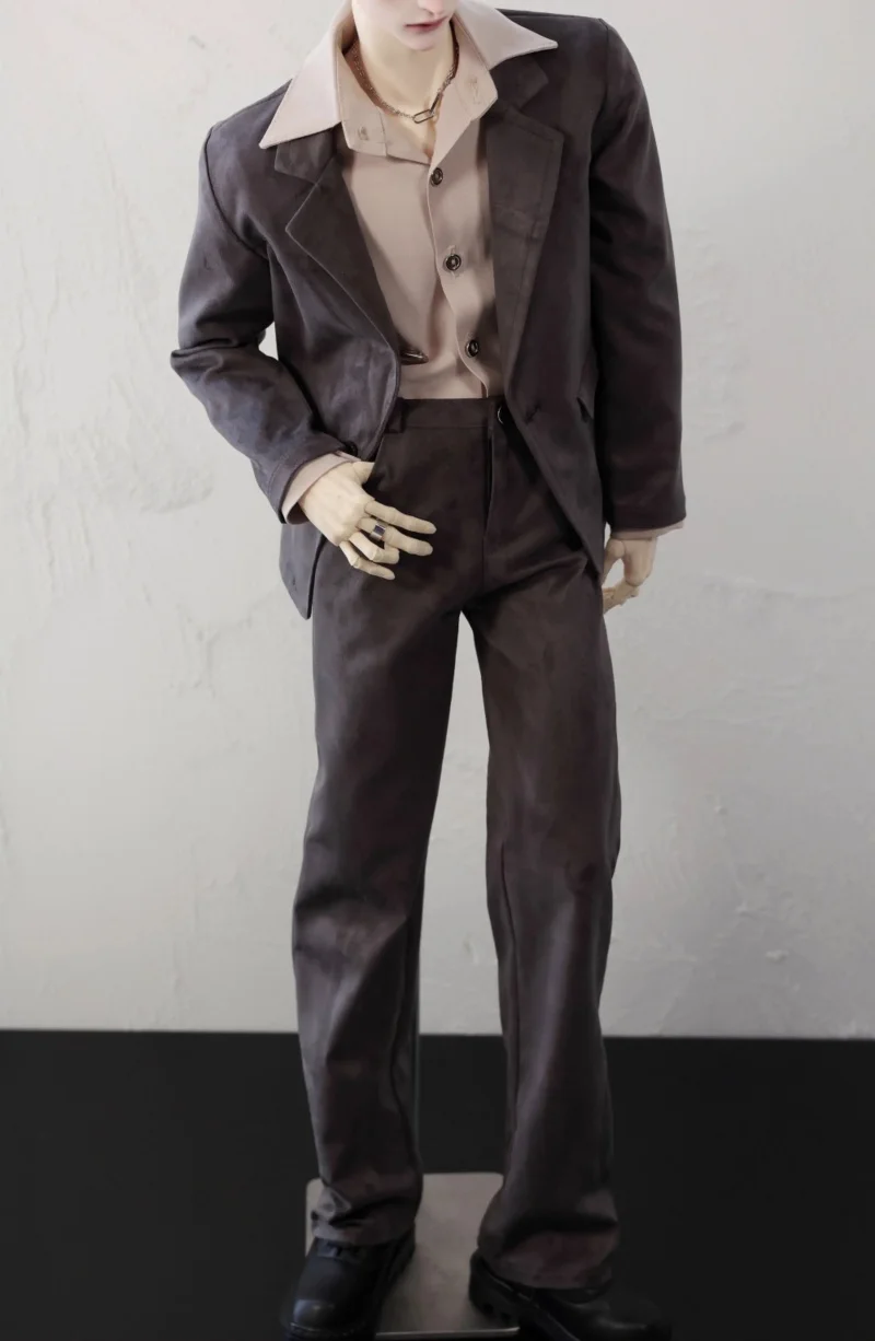 

BJD Doll clothes fit 1/4 1/3 Uncle id75 size Suede Casual suit set 5 colors into doll accessories(Jacket + Pants)