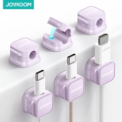 Joyroom 3/6 szt. Kabel magnetyczny klipsy Organizer uchwyt regulowany przewód na biurko ścienny uchwyt na ścianę do domowego biura kuchnia