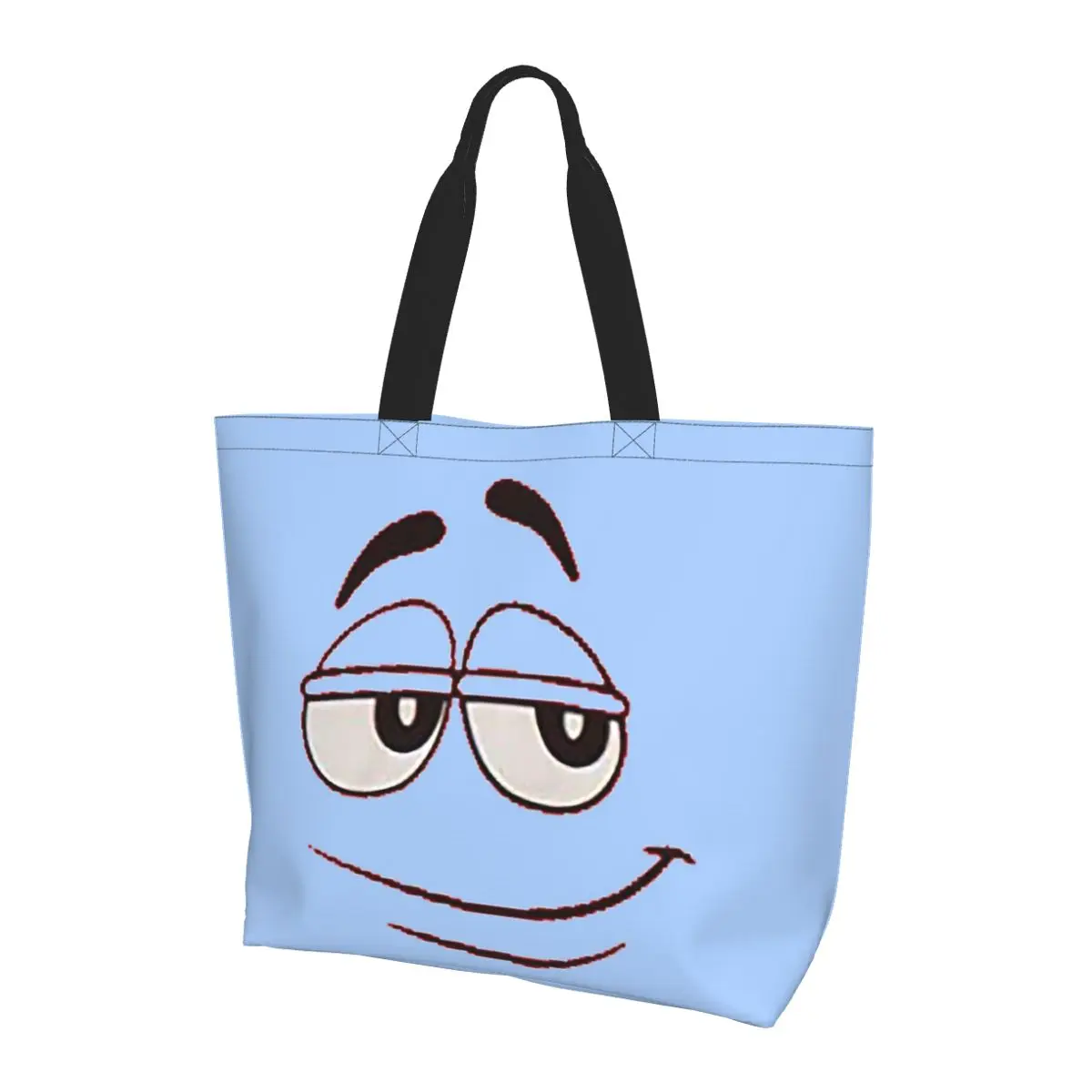 

M And M Candy Character Shopping Tote Bag Canvas Large Capacity Shoulder Bags Shopper Grocery Handbag for Women