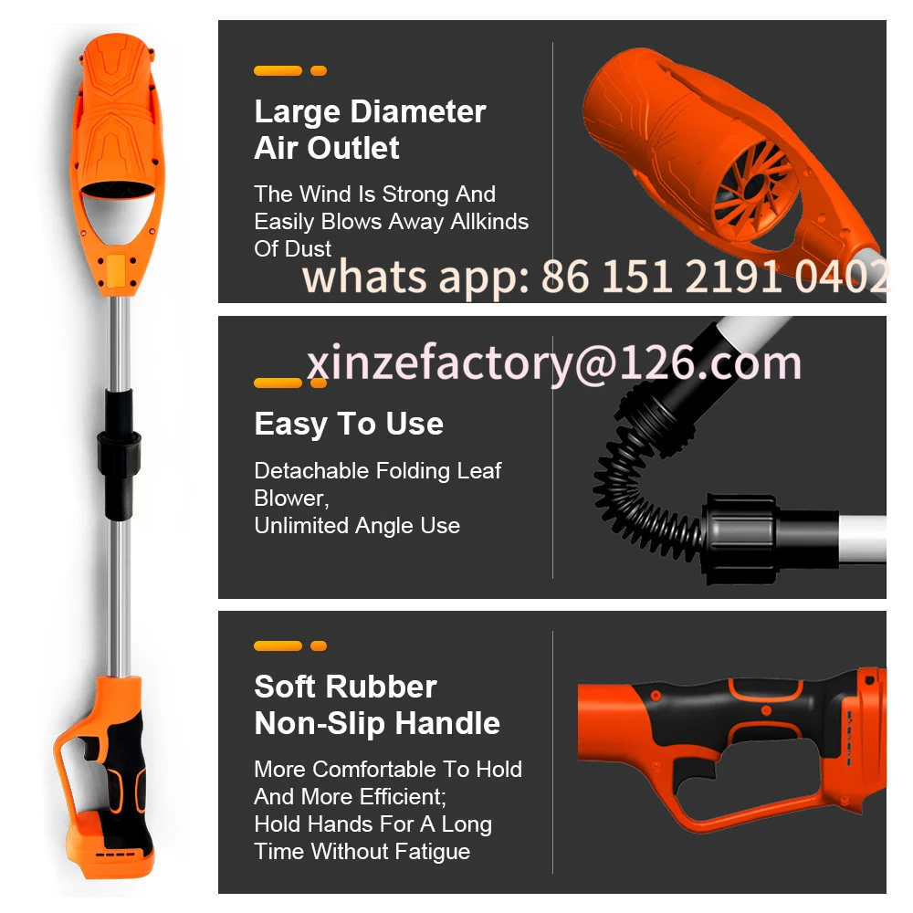 

Customizable Cordless Electric Air Blower Brushless Leaf Blowers Dust Collector Foldable Garden