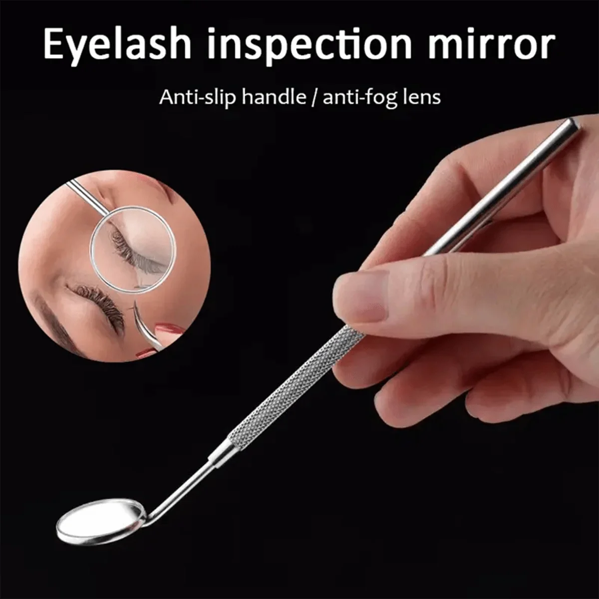 Miroir multifonctionnel de soins buccaux et de cils en acier inoxydable, parfait pour les cils, l'examen de soins personnels et le toilettage des animaux de compagnie