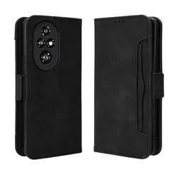 For Honor 200 Pro 5G Case Premium Leather Wallet Leather Flip Multi-card slot Cover For Huawei Honor 200 Pro 5G Phone Case