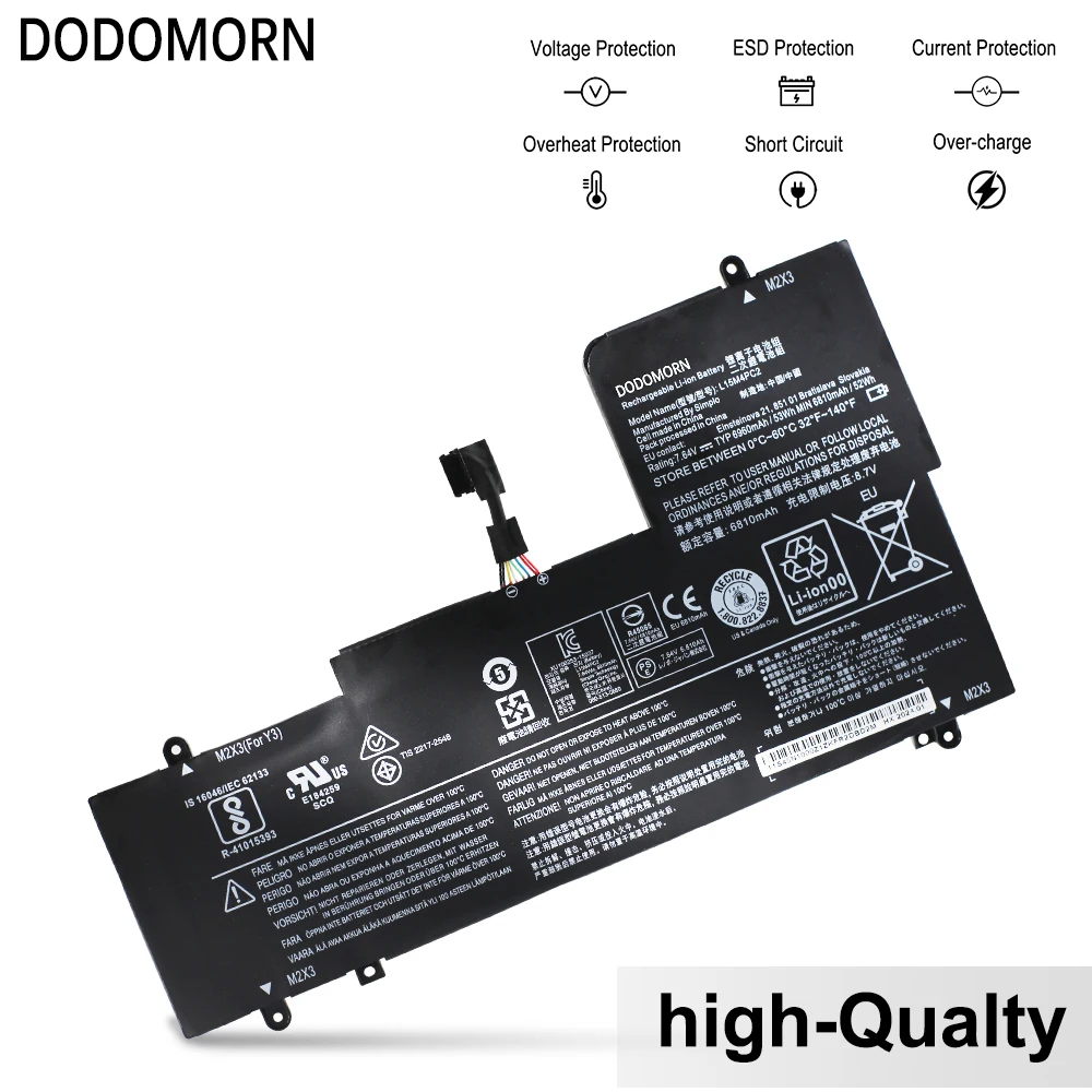 DODOMORN-batería para ordenador portátil, pila para Lenovo ThinkPad Yoga 710-14IKB 710-14ISK 710-15IKB 710-15ISK 710-14ISK-IFI 710-14ISK-ISE, L15M4PC2