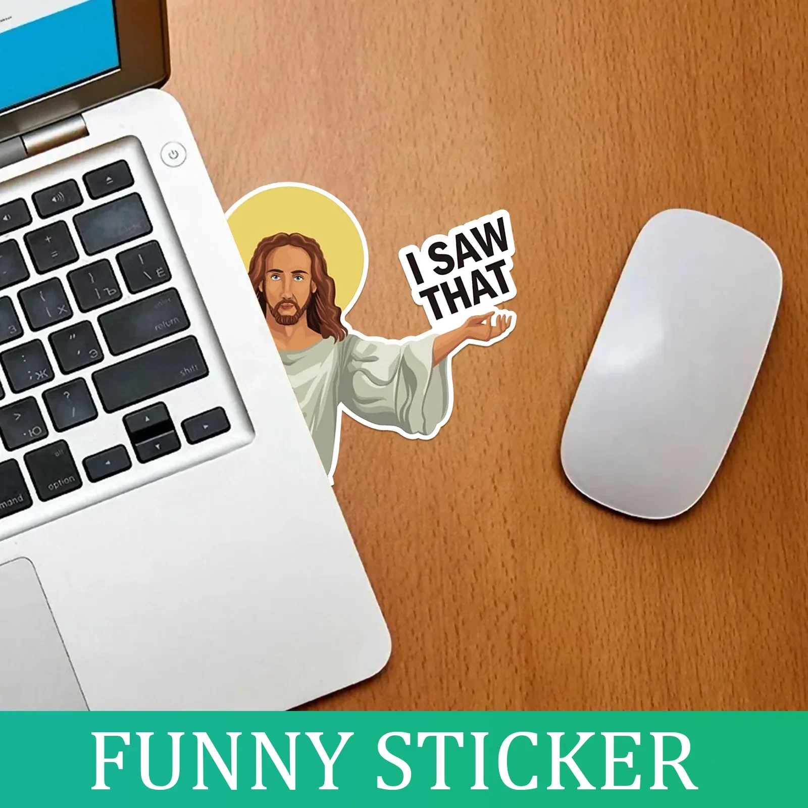 3pcs Jesus I Saw That Stickers 3In Funny Jesus Stickers Car Window Laptop Skateboard Water Bottle Guitar Computer Room Decor