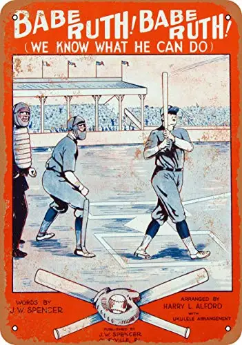Metal Sign - 1928 Babe Ruth Song Sheet Music - Vintage Look Wall Decor for Cafe Bar Pub Home Beer Decoration Crafts