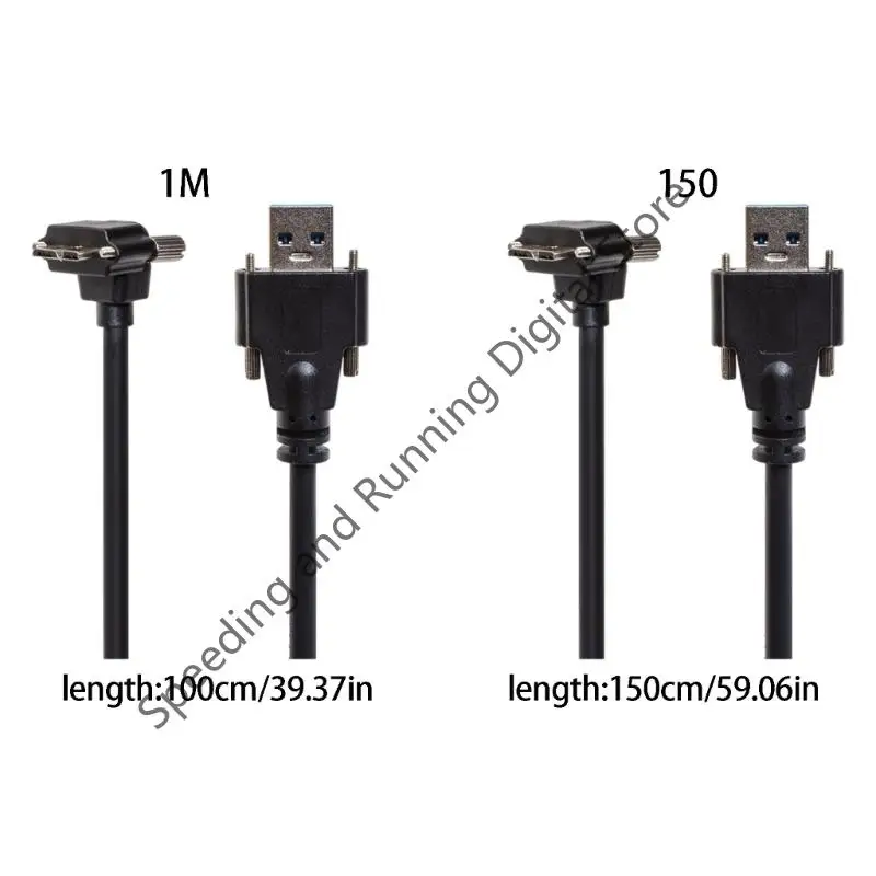 100/150cm USB3.0 A male To Micro B Cable 90 Degree male With Locking Screws Data Sync Cable Cord for Camera Hard Drive HDD