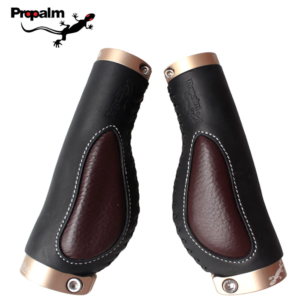 Propalm 1900LEO Mountain Road Bicycles Grips Retro Cowhide Genuine Leather Handlebars Grips Cover Bicycle Accessories