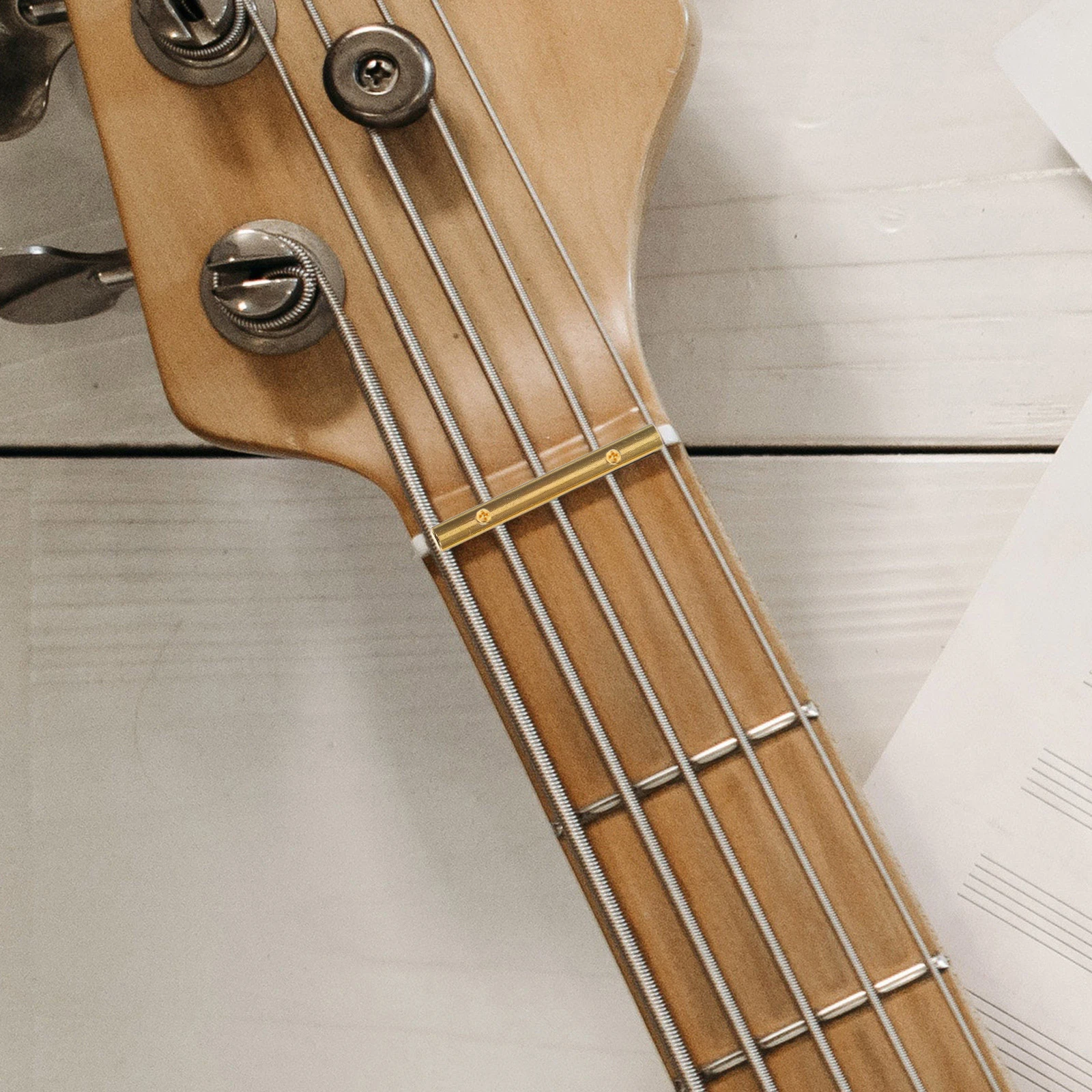 

2Pcs Electric Guitar Tremolo Bridge Bar Brass String Retainer Arm Headstock Protector Durable Metal Replacement Accessories