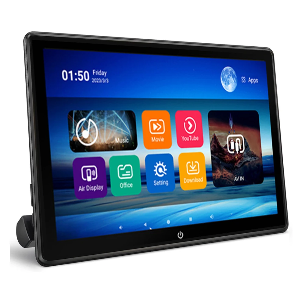 10,1 inch Auto Hoofdsteunmonitor 4K Android 14 Tablet PC GPS Tracker WIFI Videospeler Monitor 2GB RAM 32GB ROM Dash Android Monitor