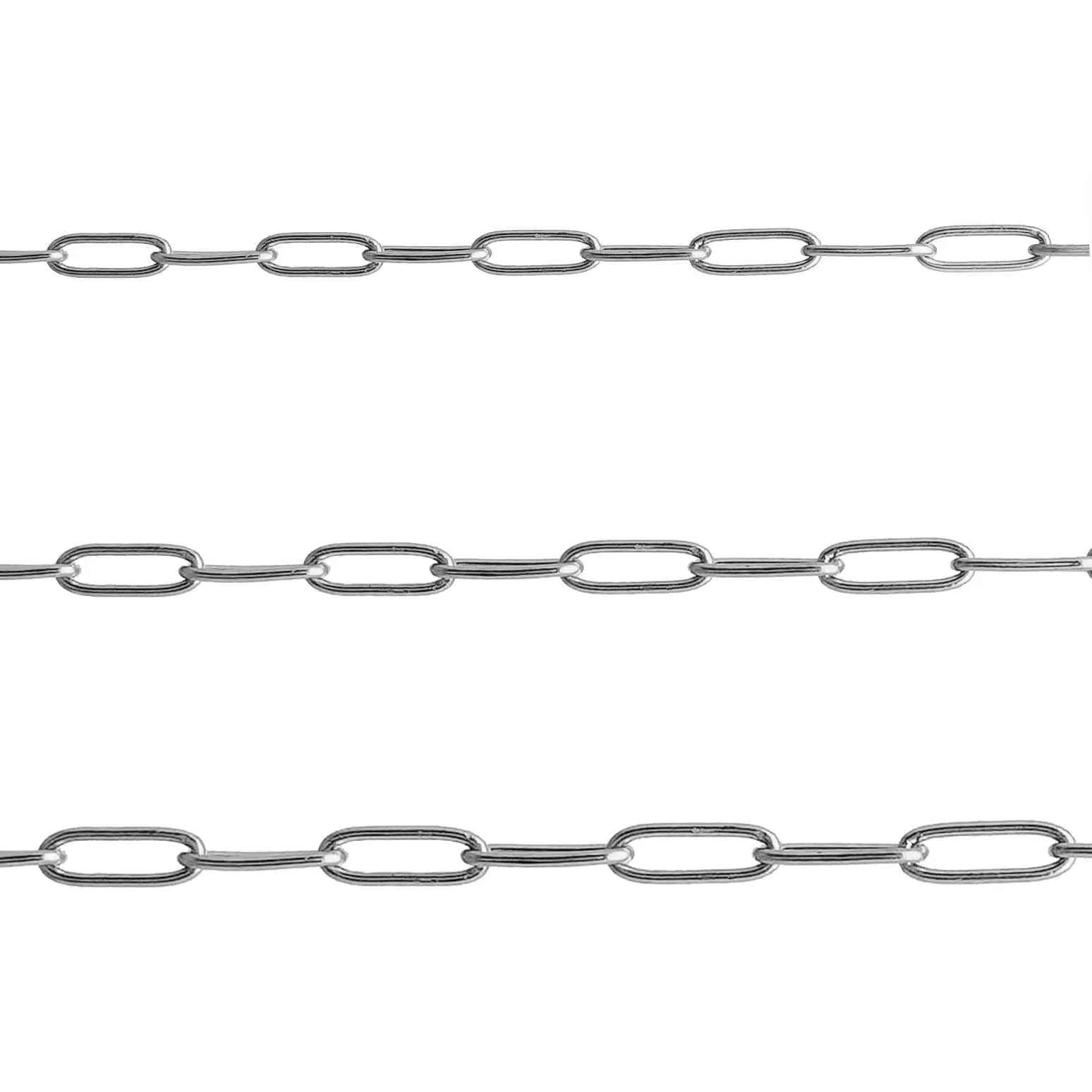 Wide 2.5/3/4mm Stainless Steel Paperclip Chain, Soldered Long Link Necklace Bracelet Craft DIY Cable Jewelry Making