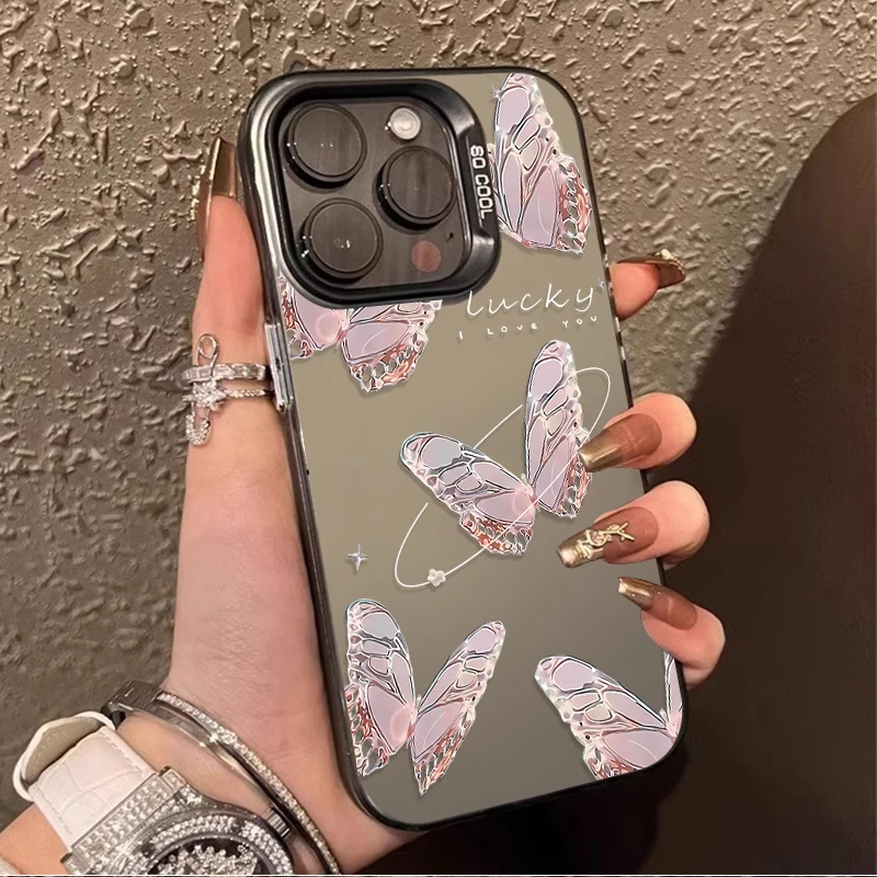 Funda de mariposa degradada de Metal para Xiaomi Redmi Note 13, 12 Pro Plus, 5G, 12S, 11S, 11, 10, 10S, 9, 9S, Redmi 12, 12C, 13C, cubierta a prueba de golpes