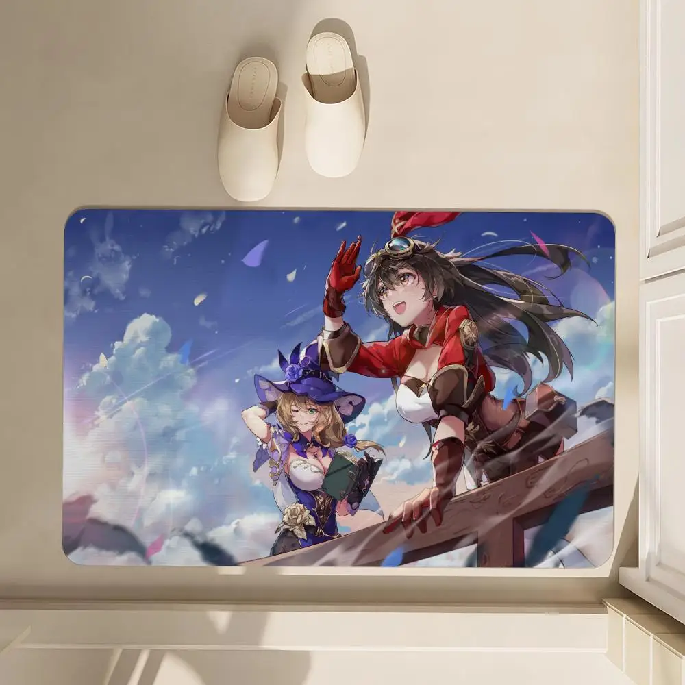 

Genshin Impact Floor Mat Soft Diatom Bathroom Absorbent Floor Mat, Toilet Of The Bathroom, Household Floor Mat, Door Mat Carpet