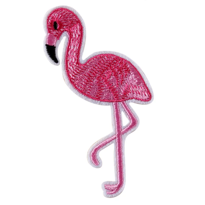 10PCS Flamingo Patch Embroidered Sew Iron On Bag Fabric Applique DIY Craft