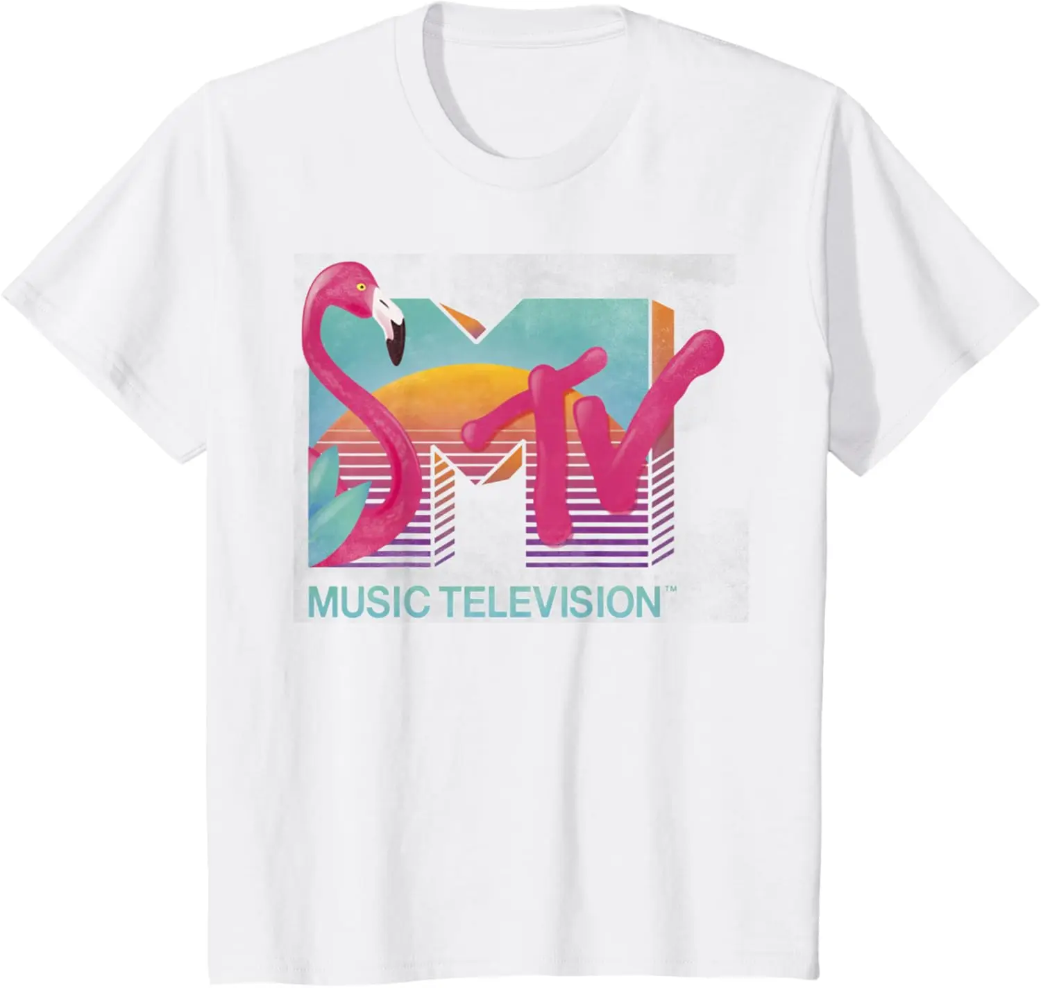 MTV المتعثرة الرجعية فلامنغو شعار ملء مضحك قميص زوجين الفردية ملابس رجالي للجنسين الصيف الشارع الشهير قمم قمصان