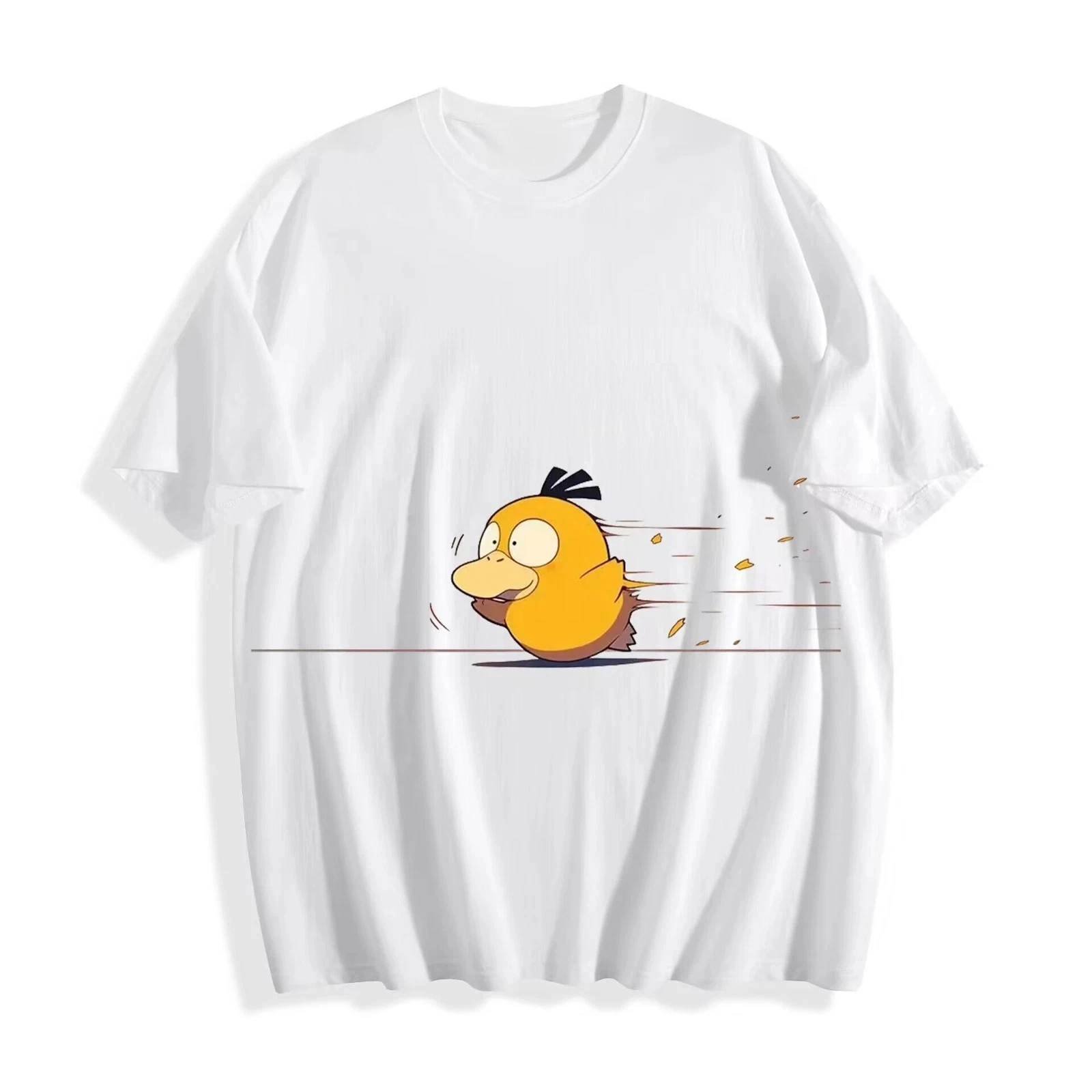 

Summer Potdemiel Psyduck T-shirt Pure Cotton Breathable Fashion Versatile Unisex Streetwear Casual Oversized Loose Short Sleeve