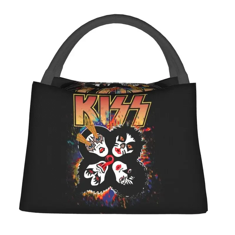 Rock Catman Demon Kiss Band Insulated Lunch Tote Bag for Women Thermal Cooler Food Lunch Box Outdoor Camping Travel