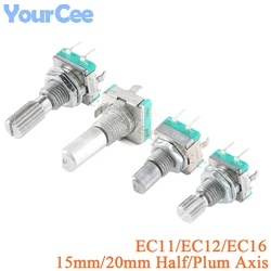 5PCS Rotary Encoder EC11 EC12 EC16 15mm 20mm Half Plum Axis Handle Length Code Switch Digital Potentiometer