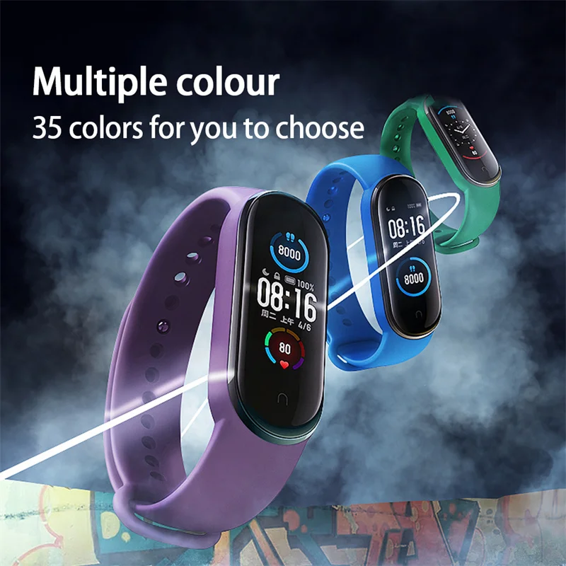 1 Uds pulsera de repuesto para Xiaomi pulsera correa de reloj inteligente accesorios pulsera de silicona para Mi Band 5/6