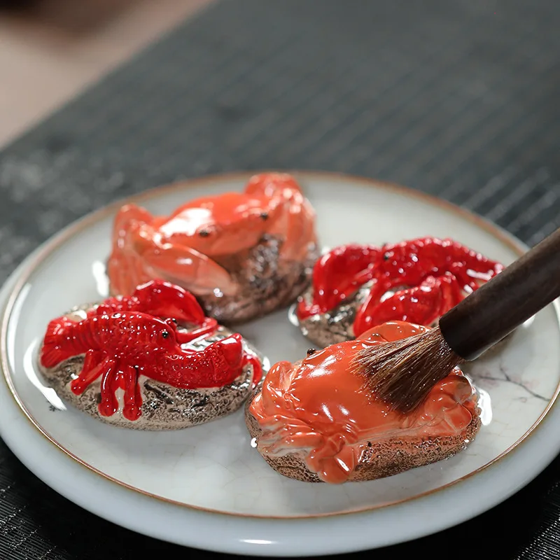 

Yixing Zisha Tea Pet Color-changing Crab Lobster Sculpture Hairy Crab Wealth From All Directions Creative Ornament Can Be Kept