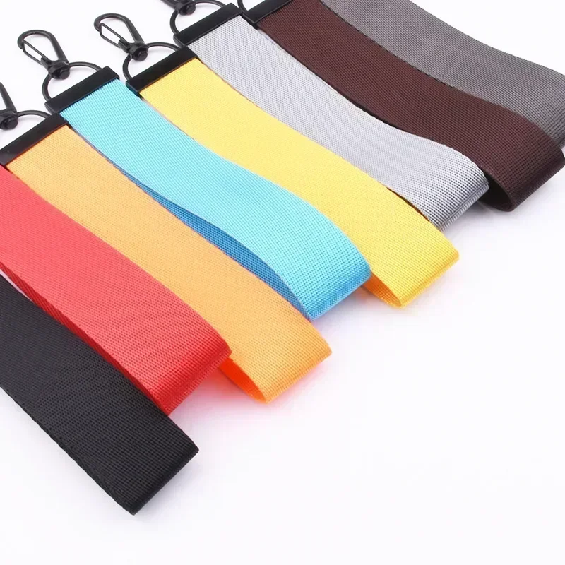 Print Logo Woven Webbing Keychain Custom Car Braid Strap Key Chain Holder Personalize Company Name Keyring for men and women