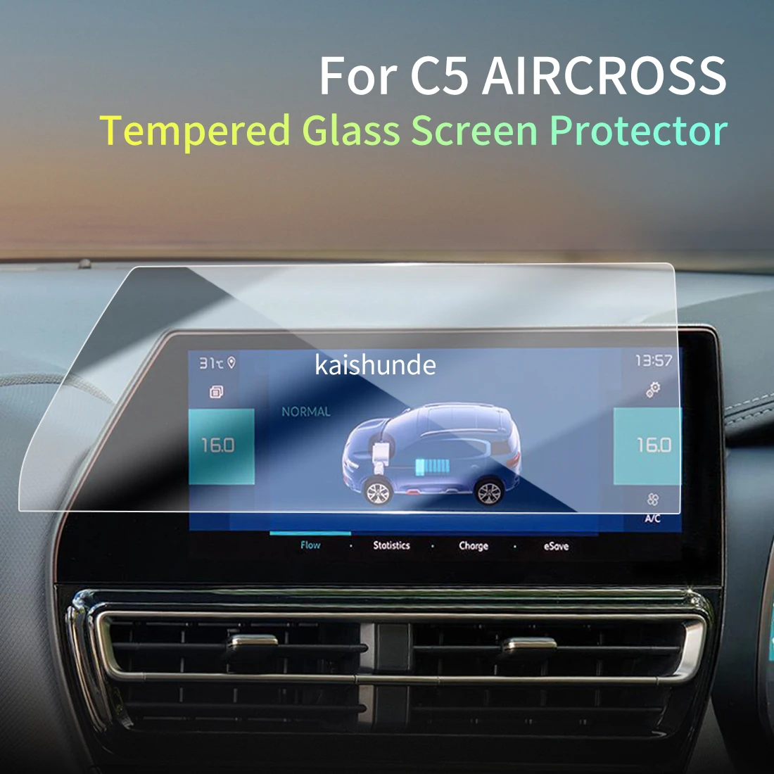 

Защитная пленка для приборной панели автомобиля (дисплея навигации) из закаленного стекла для CITROEN C5 AIRCROSS RHD 2026 года